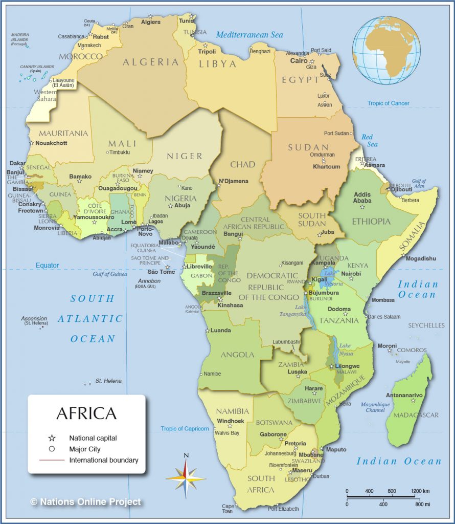 Africa Political Map by Nations Online Project