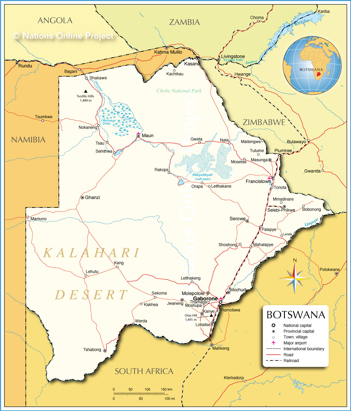 Map of Botswana